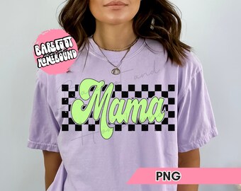 mama♡  Neon Grunge Checkered Mama PNG, Neon Mama Png, Lime Green