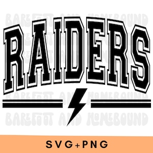 Varsity Raiders SVG, Raiders Mascot PNG, School Mascot Raiders SVG, Raiders png, Raiders Shirt Design, Raiders Sublimation, Raiders Cut File