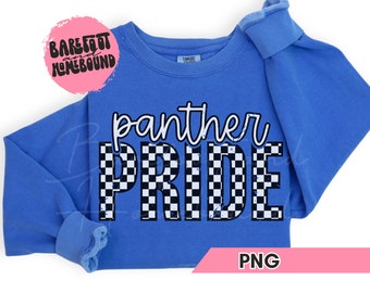 Checkered Panthers PNG, Panthers Mascot PNG, School Mascot Panthers Shirt Design, Panthers Shirt PNG, Panthers Fan Png, Panther Pride Png
