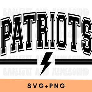 Varsity Patriots SVG, Patriots Mascot SVG, Patriots School Mascot svg, Patriots Png, Patriots svg, Patriots Shirt Design, Patriots Cut File