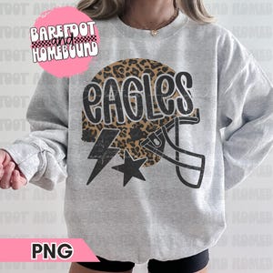 Leopard Eagles Football PNG: Distressed Mascot Design (Digital Download)