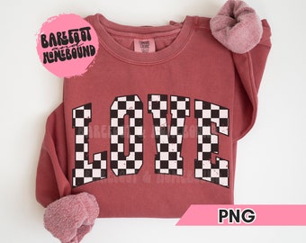 Varsity Checkered Love PNG, Distressed Valentine Design, Trendy Love Digital png, Love PNG, Checkerboard Love Png, Checkered Valentines PNG