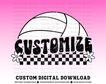 Individuell angefertigtes Beachvolleyball Team PNG: Retro Mascot Shirt Design (Digitaler Download)