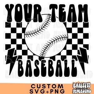 Custom Baseball Team SVG: Checkered Mascot Design (Digital Download)