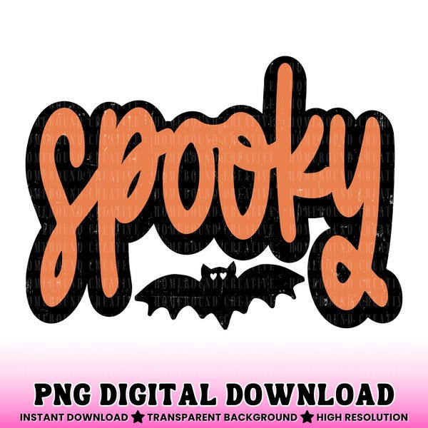Spooky Bat PNG: Retro Halloween Shirt Design (Digital Download)