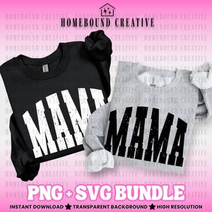 Varsity Mama SVG Bundle: Distressed Collegiate Mom Shirt Design (Digitaler Download)