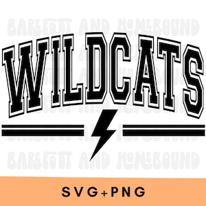 Varsity Wildcats SVG, Wildcats SVG, Wildcats Mascot SVG, Wildcats png, Wildcats Football, Wildcats Cut File, Wildcats Shirt Design, Sub file