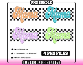 Mama PNG Bundle: Retro Summer Mom Bunte Designs (Digitaler Download)
