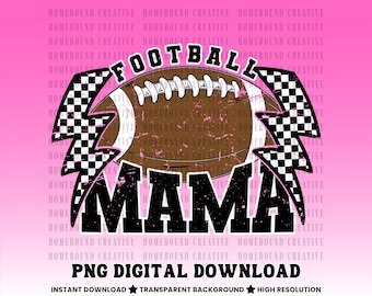 Maglietta per mamma con pallone da calcio a scacchi, motivo PNG: design retrò per la maglietta della mamma con pallone sportivo (download digitale)