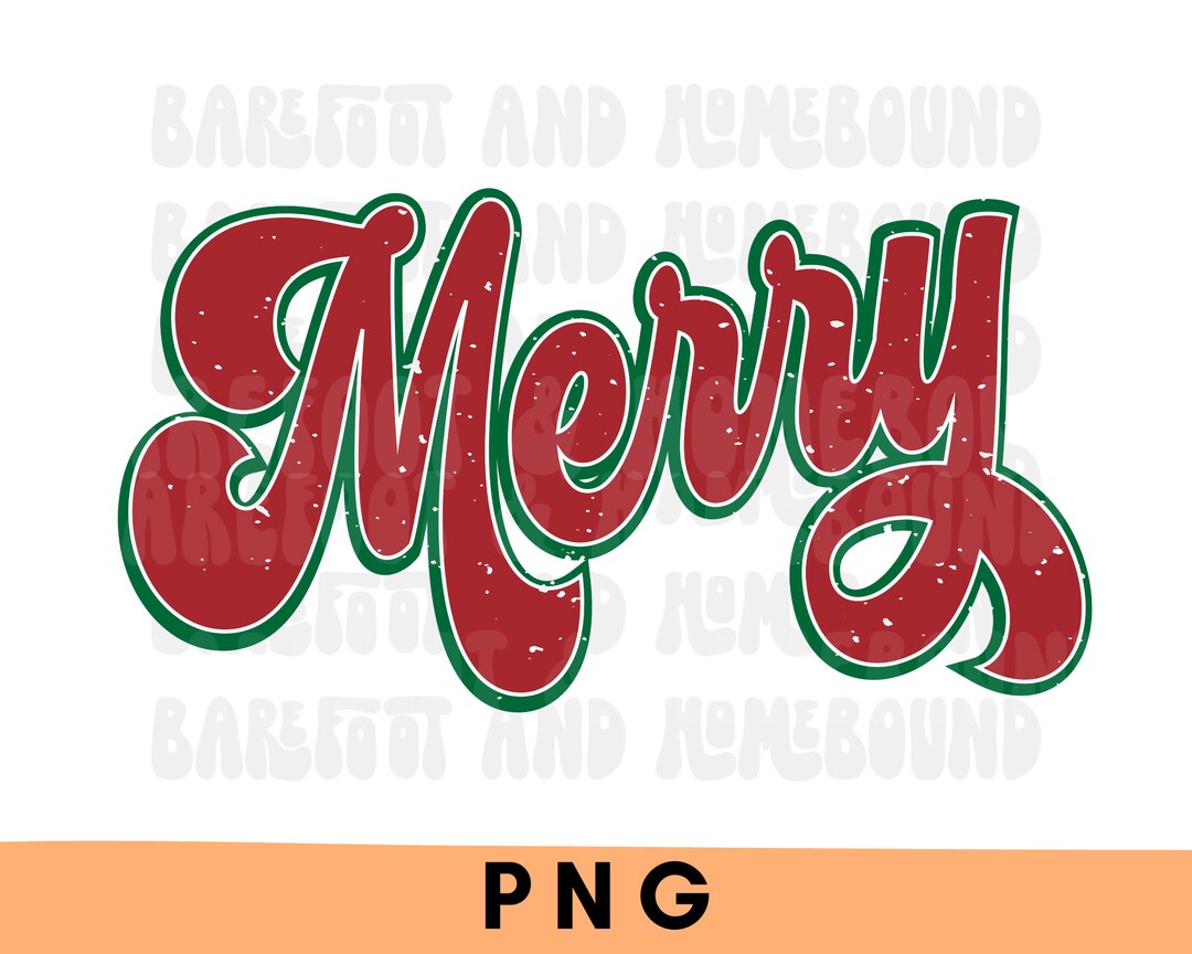 Retro Merry PNG, Retro Christmas Png, Trendy Christmas Png, Festive