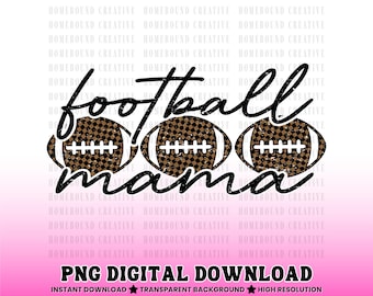 karierte Football Mama PNG - Trendy Touchdown Mom Design (Digitaler Download)