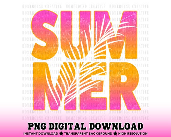 Neon Summer PNG: Sun Palm Trees Summertime Shirt Design (Digital Download)