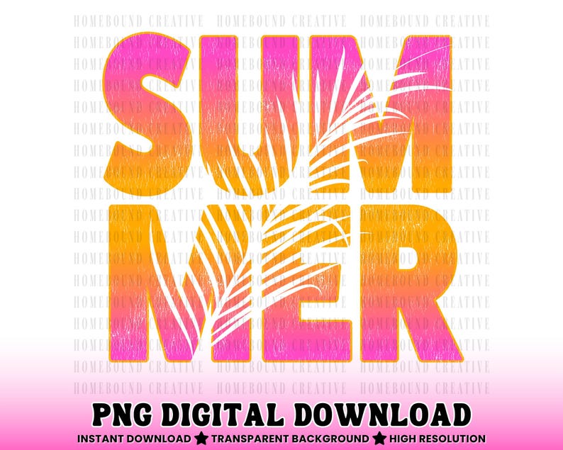 Neon Summer PNG: Sun Palm Trees Summertime Shirt Design (Digital Download) image 1