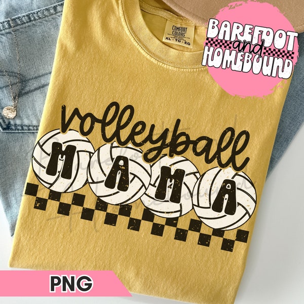 Checkered Volleyball Mama PNG, Volleyball PNG, Retro Volleyball Shirt Design, Volleyball Season png, Volleyball Mom Shirt Digital