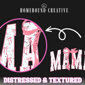 Coquette Varsity Mama PNG: Pink Bows Design (Digital File) image 4
