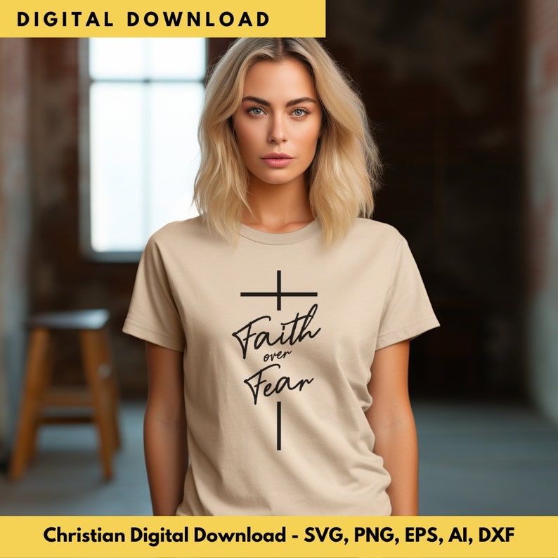 Faith Over Fear Digital Download, Ai Eps Svg Png Dxf, Faith Gift ...