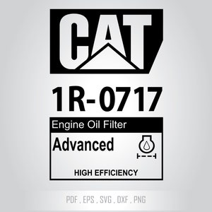 Download Cat Oil Svg File Filter 1807 Label Caterpillar Motor Engine Etsy