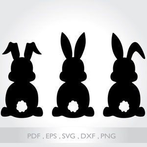 Download Easter Svg Easter Bunny Svg Bunny Silhouette Three Bunnies Etsy