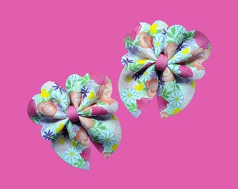 Spring Dog Bow - Floral Bouquet Bow for Dogs - Bowtie - Dog collar Bow - Dog Hair Bow - Velcro Bow