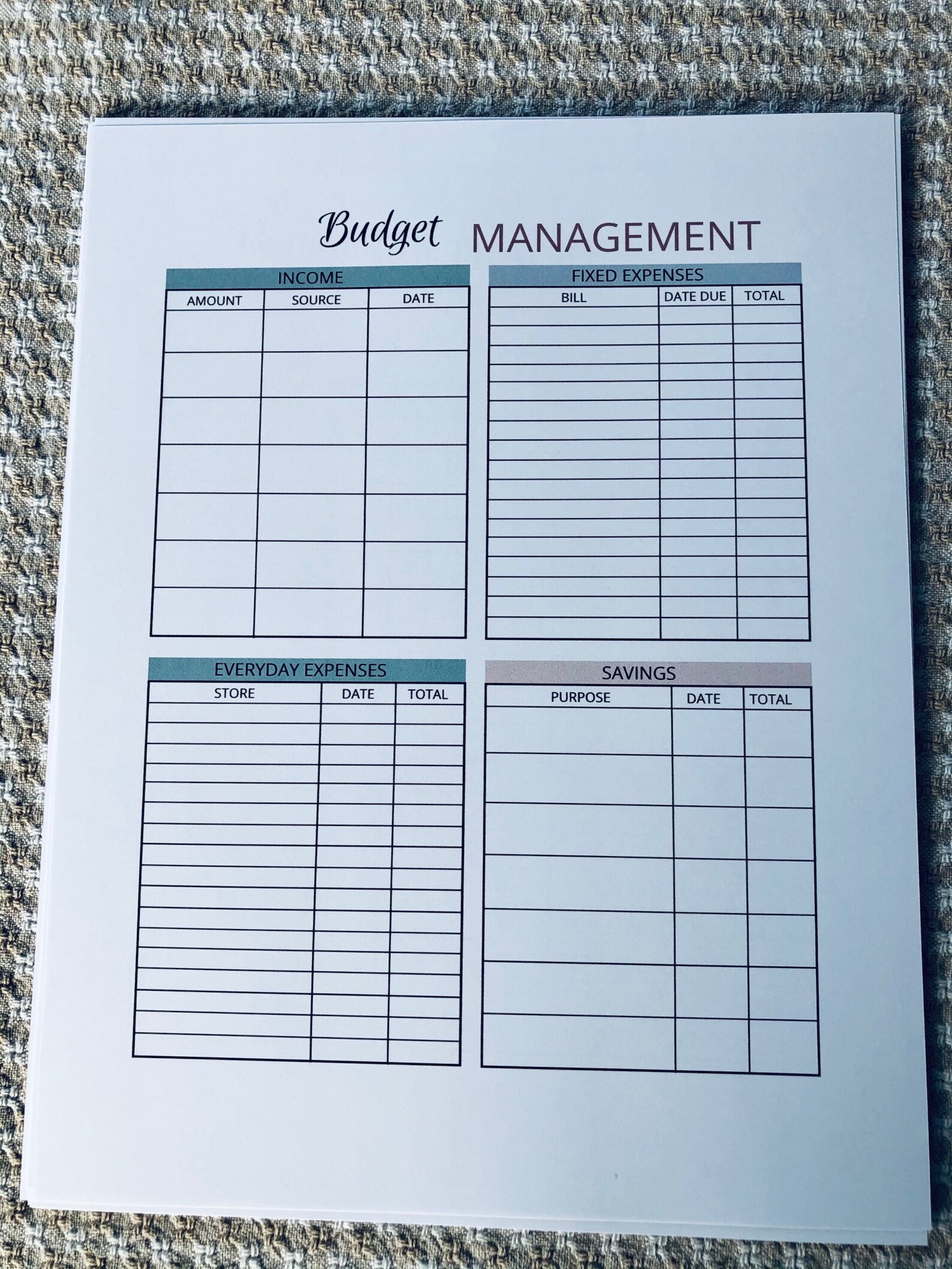 Budget Organizer Planner Insert Pages Financial Planner Etsy