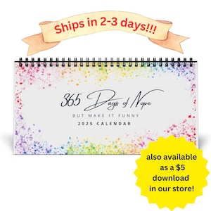 Desk Calendar 2025, Sarcastic Monthly Quotes, Funny Dark Humor Gift for Coworker, Sister, Friend - Work Desk Decor