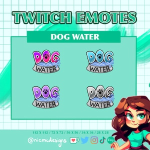 DOG WATER EMOTE | Twitch | Twitch Emotes | Emote Art | Cheap Emotes | For Streamers & Gamers