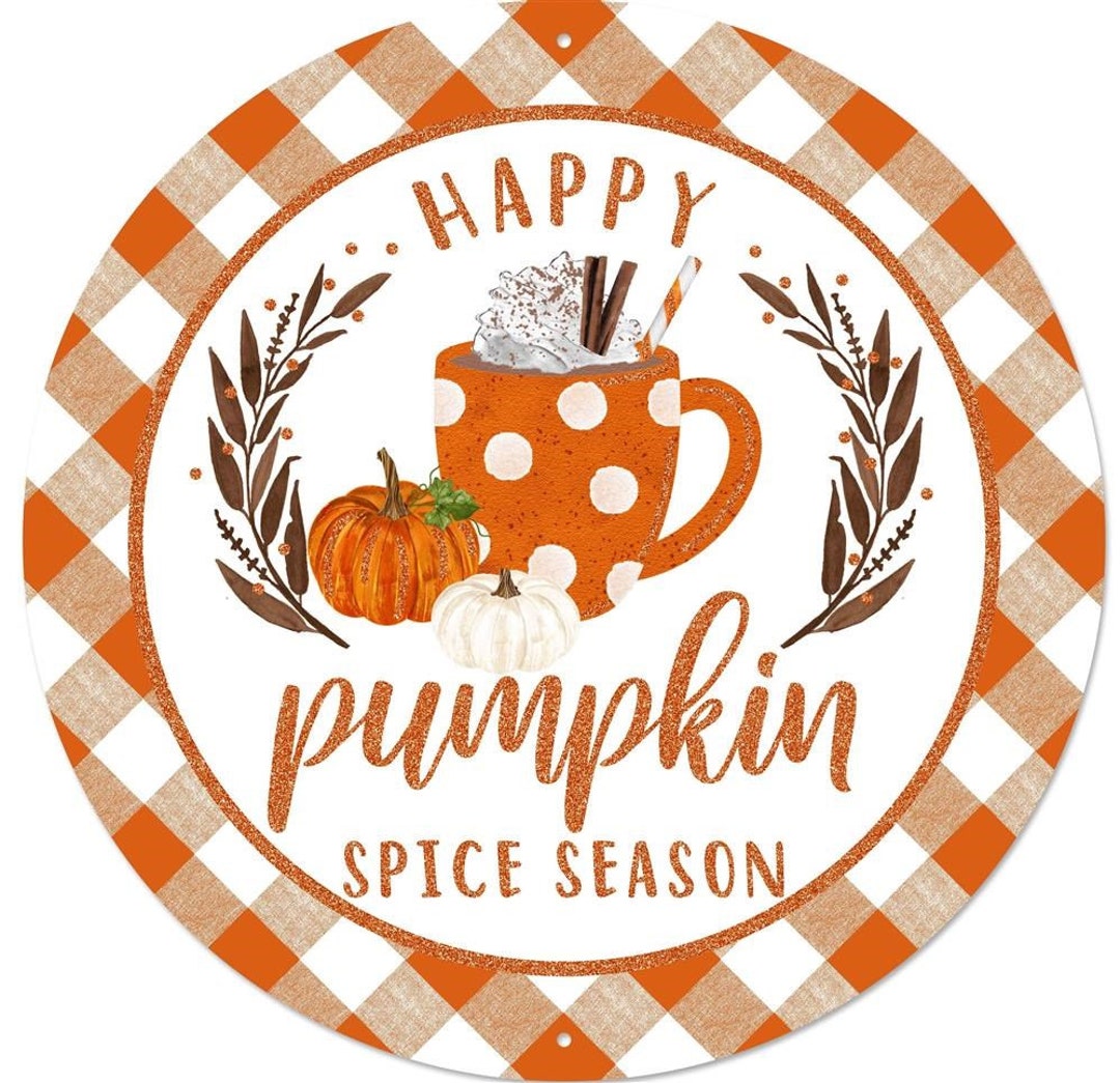 12diameter Happy Pumpkin Spice Season With Glitter - Etsy