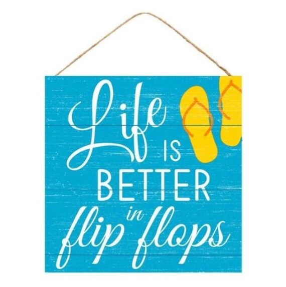 Life is Better in Flip Flops Flip Flops Sign Summer Wreath - Etsy