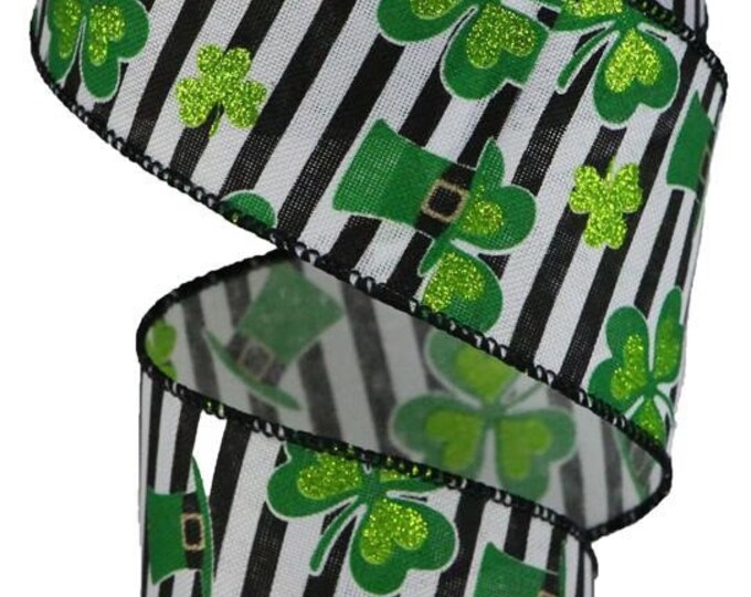 St. Patrick's Day Wired Ribbon, 2.5