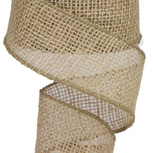 Burlap Wired Ribbon, 2.5&quot;X10yd Loose Weave Burlap, Jute Ribbon