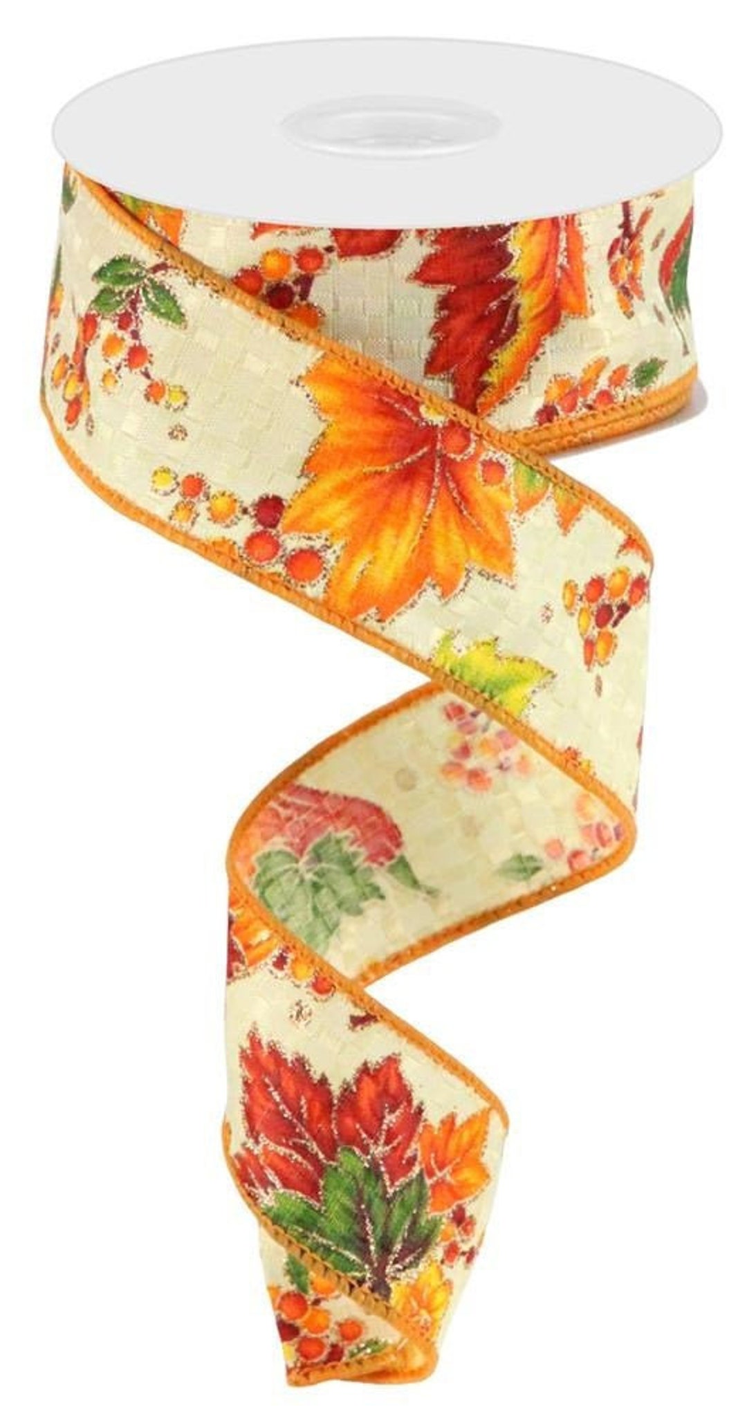 Fall Ribbon Laber Fall Ribbon, Pumpkins and Leaves Outlined With Glitter on a Check ...