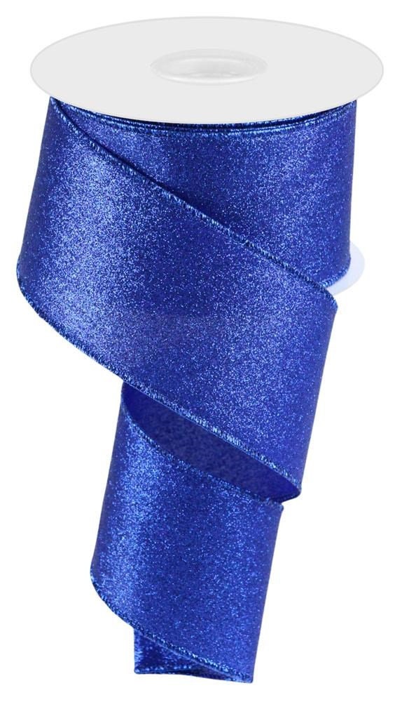 Royal Blue Burlap Wired Ribbon, 1-1/2 Inch X Continuous 20 Yard, Blue Gift