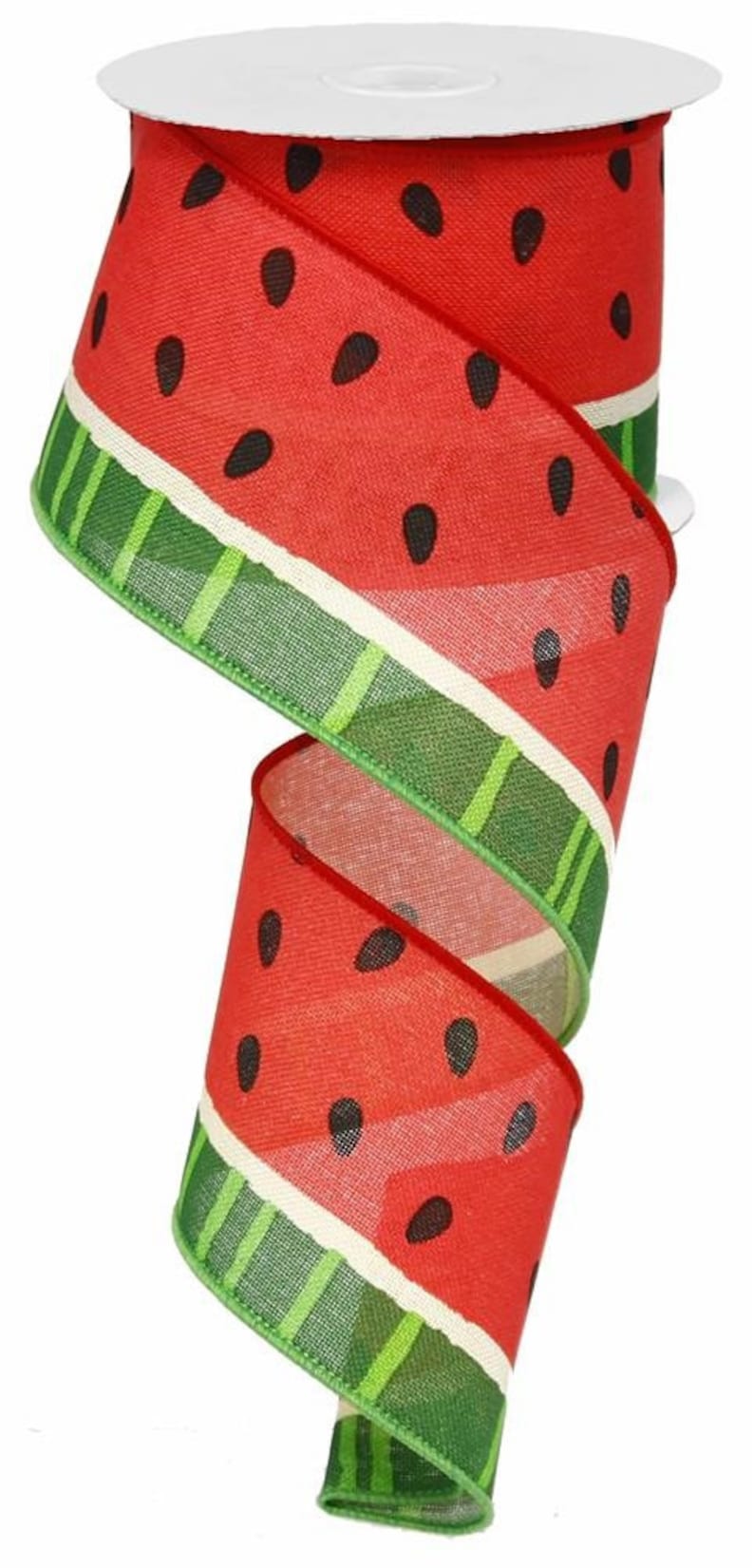 Watermelon Wired Ribbon, Bold Watermelon on Royal 2.5