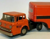 Vintage Japanese LineMar (Marx) Tin Friction 1960 39 s quot Allied Moving quot Truck w Trailer (c.1960-1965)