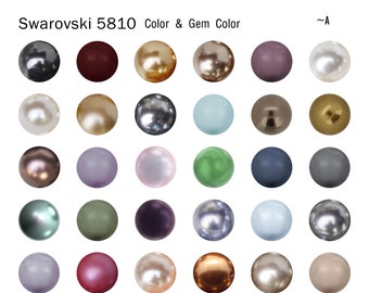 Swarovski 5810 A Crystal Round Pearl Full-Drilled- Color&Gem Colors 2/3/4/5/6/8/10/12mm