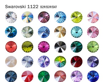 Swarovski 1122 SS29/SS39/SS47/6mm/8mm/10mm Rivoli Round Stone Crystal