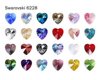 Swarovski 6228 Xilion Heart Pendant Crystal 10.3x10mm/14.4x14mm/18x17.5mm/28mm