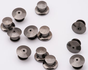 12 stuks borgpinruggen voor emaille pins - goud, zilver, zwart nikkel of regenboog