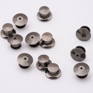 12pcs Locking Pin Backs for Enamel Pins - Gold, Silver, Black Nickel or Rainbow