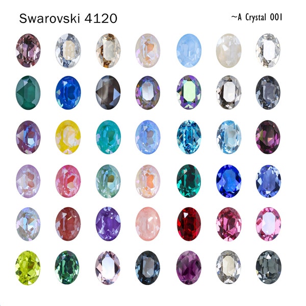 Cristal Swarovski 4120 A 6x4/ 8x6/ 14x10/ 18x13/ 25x18mm Cristal de piedra de lujo ovalado