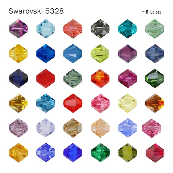 Swarovski 5301/5328 Xilion Bicone Beads B-Colors 2.5mm/3mm/4mm/5mm/6mm Crystal