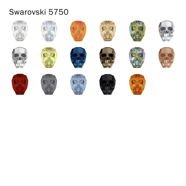 Perle tête de mort Swarovski 5750 cristal 13 mm/19 mm