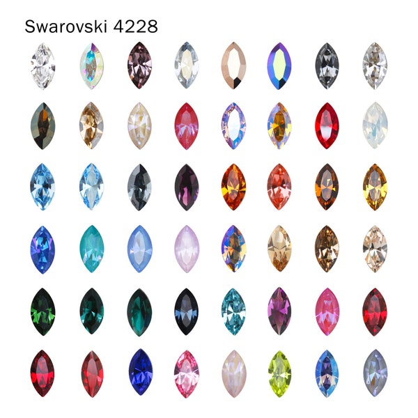 Swarovski 4228 6x3/8x4/10x5/15x7 mm Xilion Navette Pierre fantaisie cristal