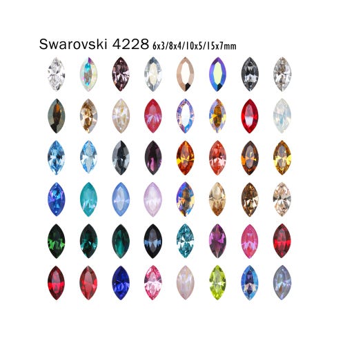 Swarovski 4228 6x3/8x4/10x5/15x7mm Xilion Navette Fancy Stone