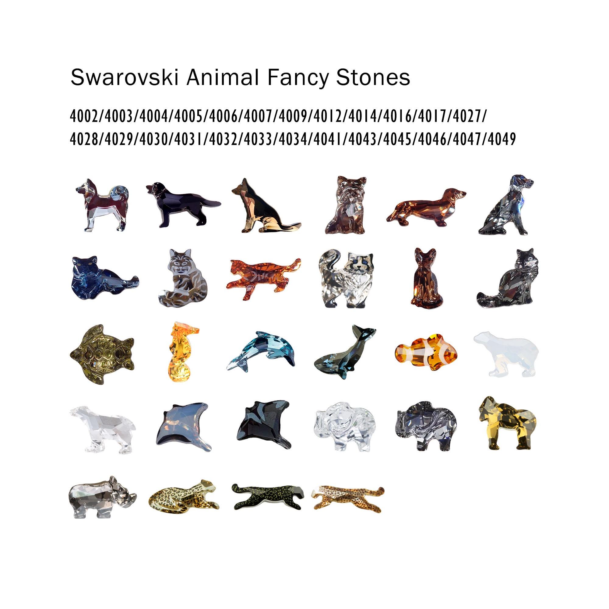Swarovski Animal Fancy Stones – Swarovski Cat,Dog,Sealife Collection,Akita,German Shepherd, Weimaraners,Norwegian,Ragdoll,Red Cats,Clownfish