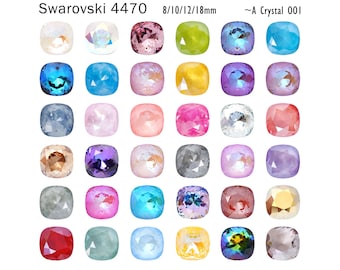 Swarovski 4470 A 8/10/12/18mm Cushion Cut Square Crystal Multicolors,Fancy Stones Article 4470