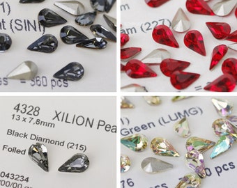 Swarovski 4328 6x3.6/8x4.8/13x7.8mm Xilion Pear Fancy Stone
