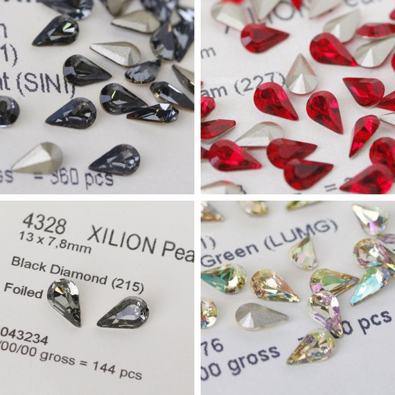 Swarovski 4328 6x3.6/8x4.8/13x7.8mm Xilion Pear Fancy Stone