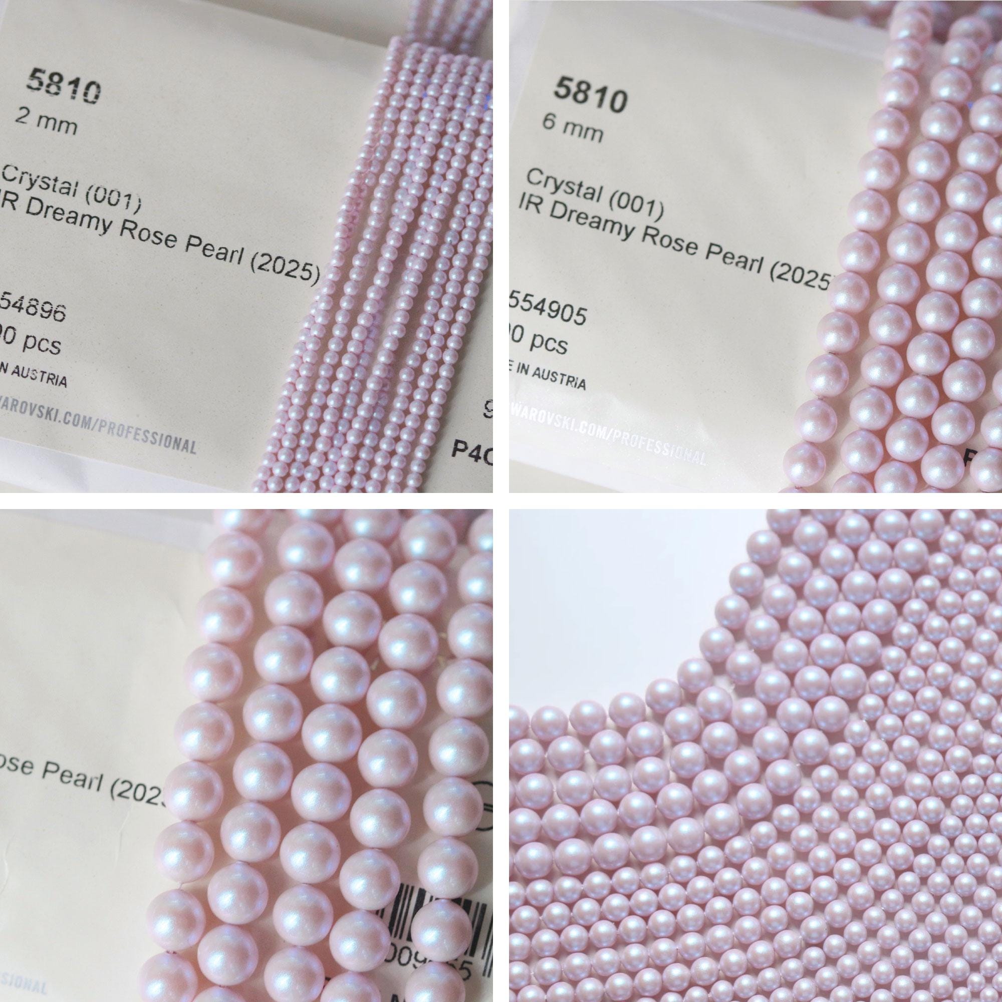 Swarovski 5810 Iridescent Dreamy Rose Crystal Pearls, Full-drilled 