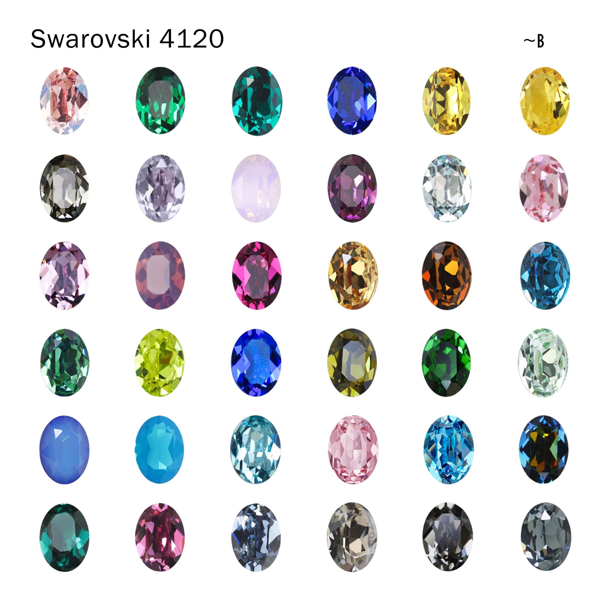 【マリン】SWAROVSKIまとめ Swarovski 4120 B 6x4/ 8x6/ 14x10/ 18x13/ 25x18mm Oval Fancy Stone